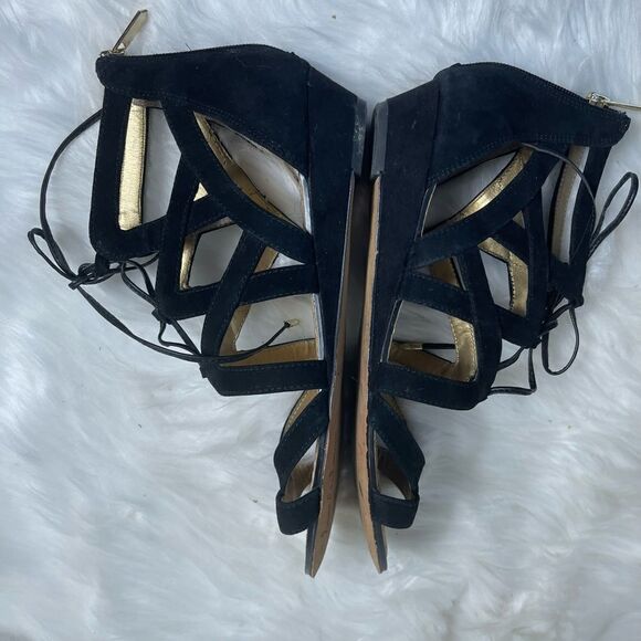 Sam Edelman Dawson leather suede black gladiator lace up straps sandals … - Picture 5 of 8